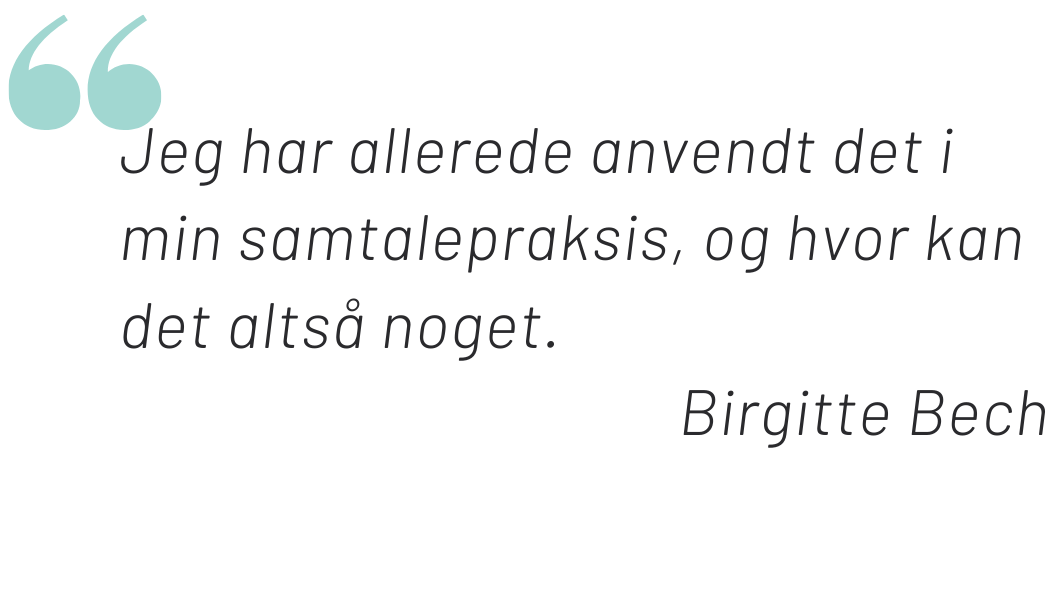 Birgitte Bech anbefaler Online introuddannelse i Den Motiverende Samtale